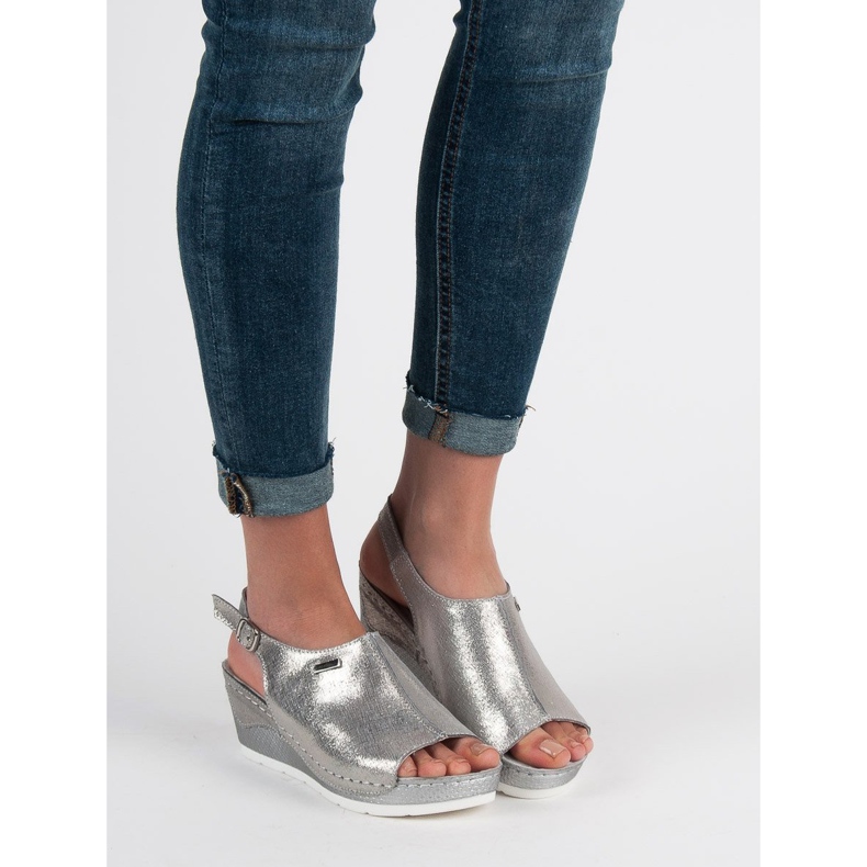 Filippo Läderklädda sandaler grå 1