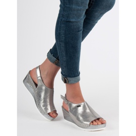 Filippo Läderklädda sandaler grå 2