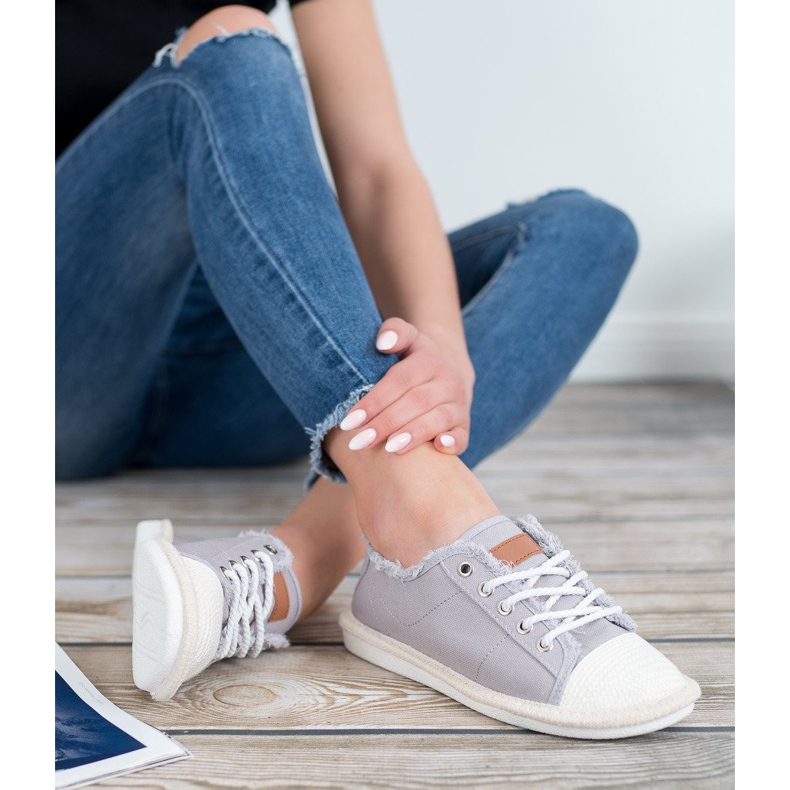 SHELOVET Snörad Espadrilles gul 2