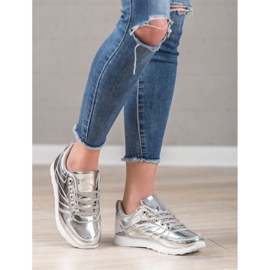 SHELOVET Lackerade sportskor grå 1