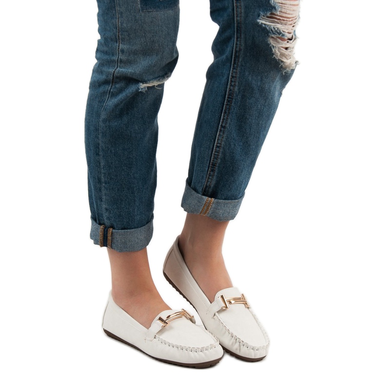 Top Shoes Kvinnors vita loafers 1