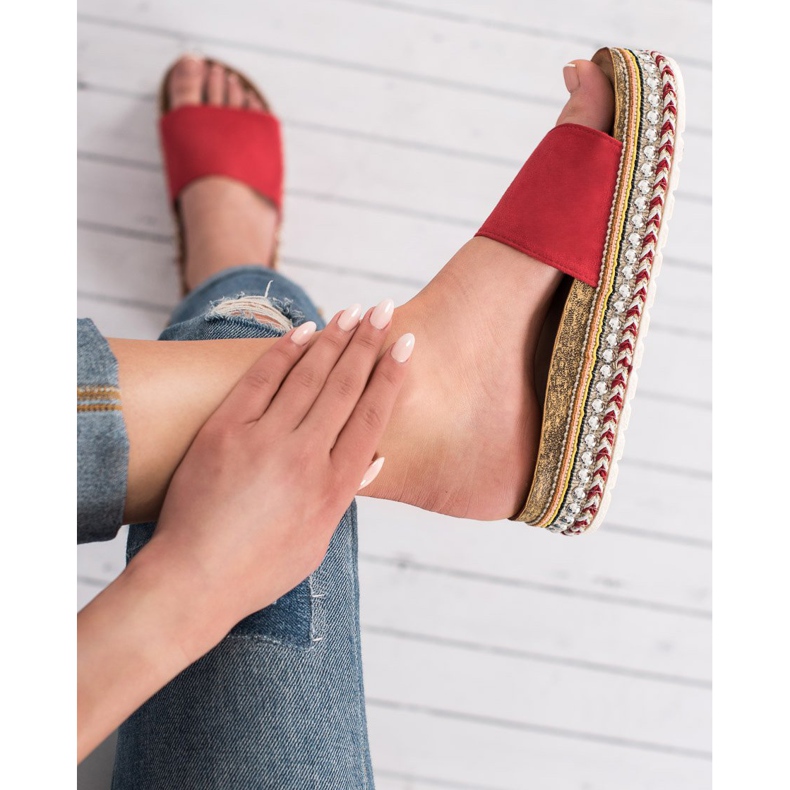 Cm Paris Tofflor På Plattformen röd 1