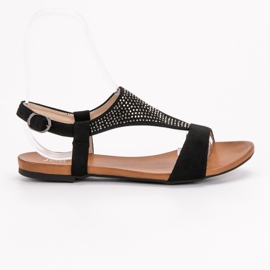 SHELOVET Sandaler Med Kristaller svart 1