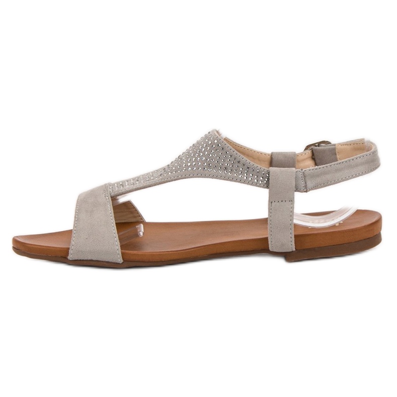 SHELOVET Sandaler Med Kristaller grå 1
