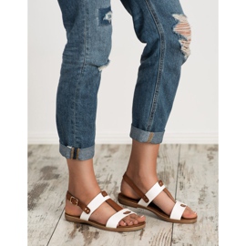 Evento Sandaler med spänne vit brun 1