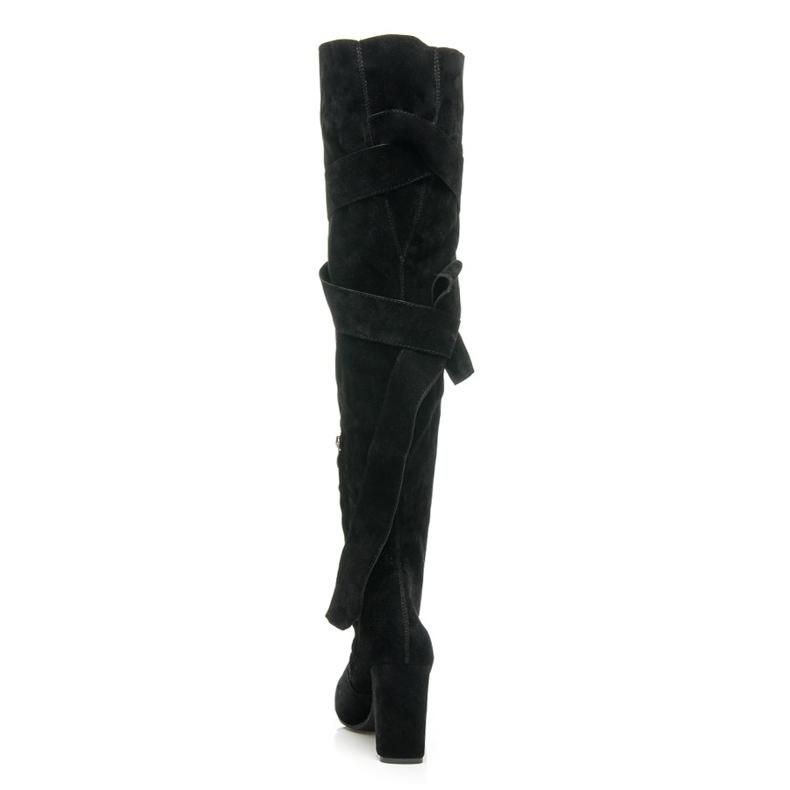 Vices Over-the-knee boots med snygg bindning svart 1