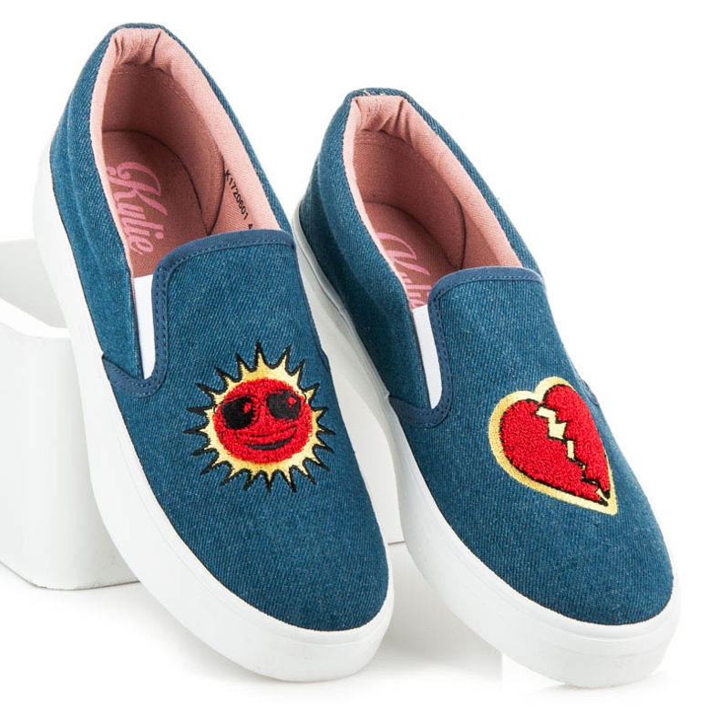 Kylie Denim Sneakers Med Plåster blå 2