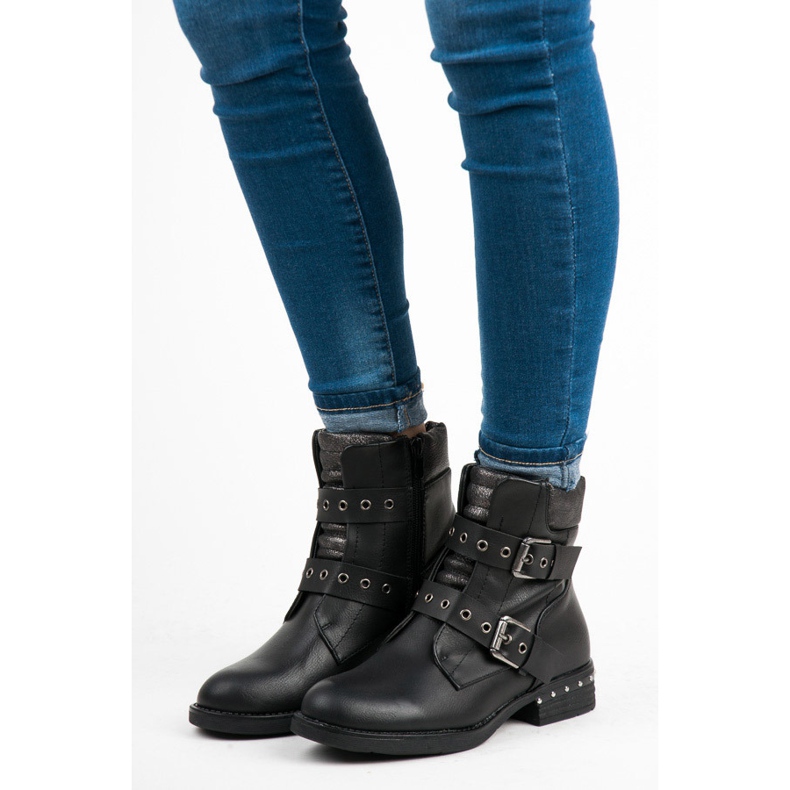 Erynn Fashionabla arbetare fästa med en dragkedja svart 2