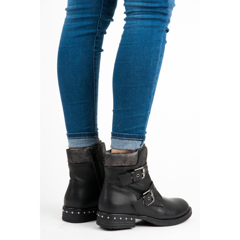 Erynn Fashionabla arbetare fästa med en dragkedja svart 1