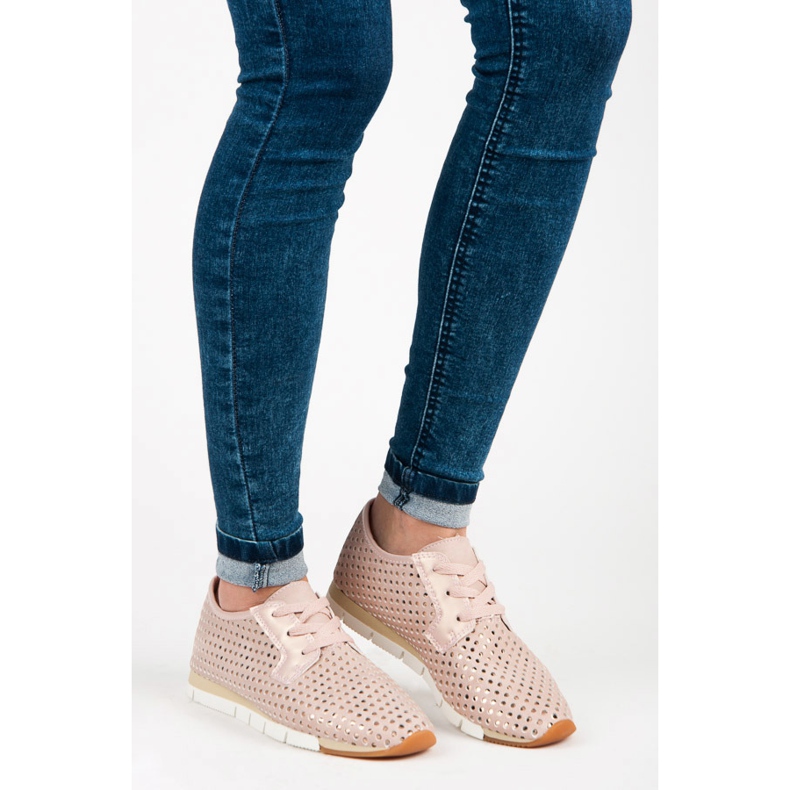Kylie Fashionabla bundna sneakers rosa 2