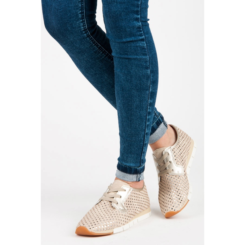 Kylie Fashionabla bundna sneakers gul brun 1