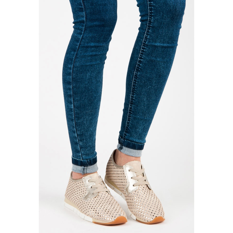 Kylie Fashionabla bundna sneakers gul brun 2
