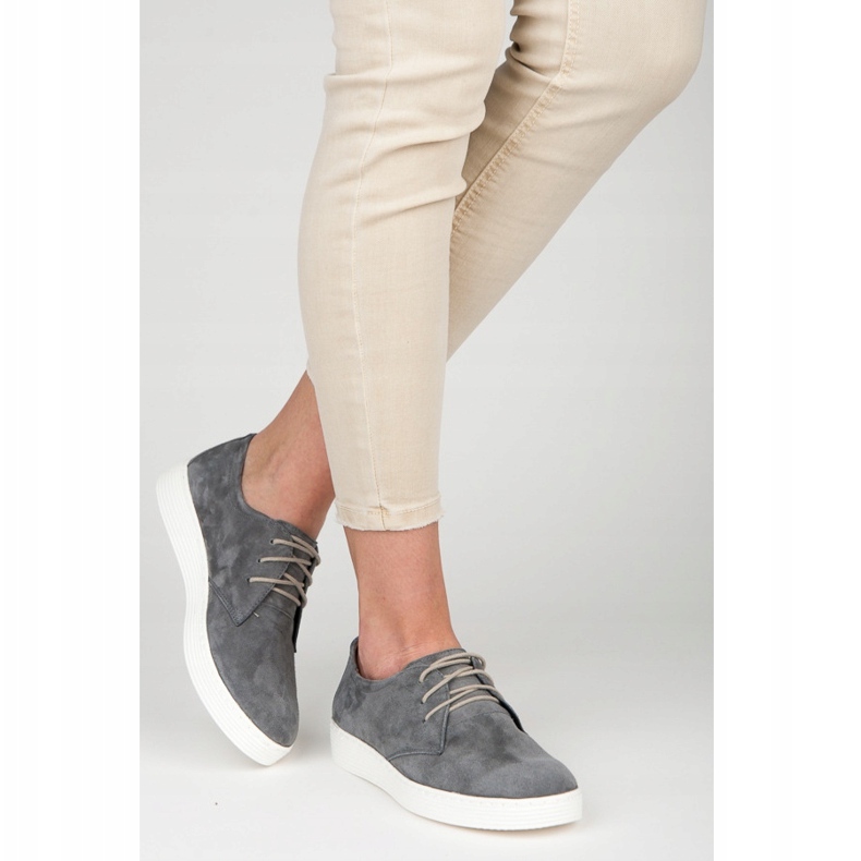 Vinceza Sportskor i läder grå 1