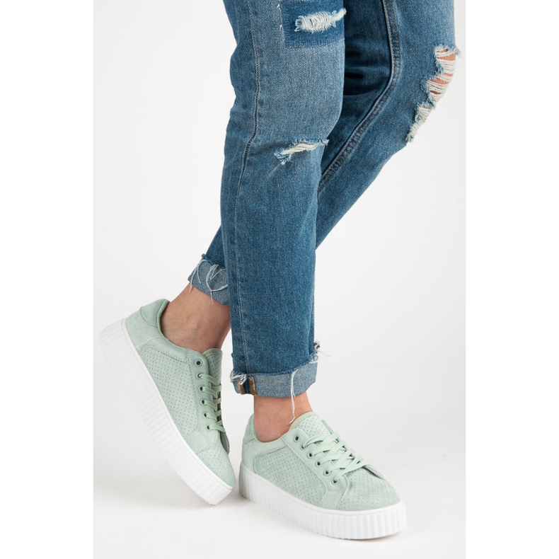 Seastar Mocka sneakers på plattformen grön 2