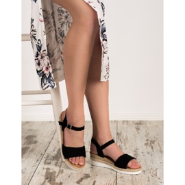 SDS Svarta sandaler med glitter 2