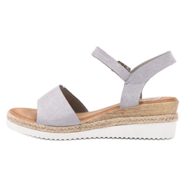 SDS Grå sandaler med glitter 2