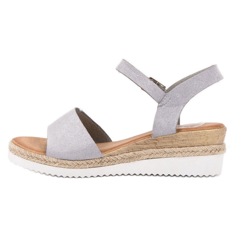 SDS Grå sandaler med glitter 2