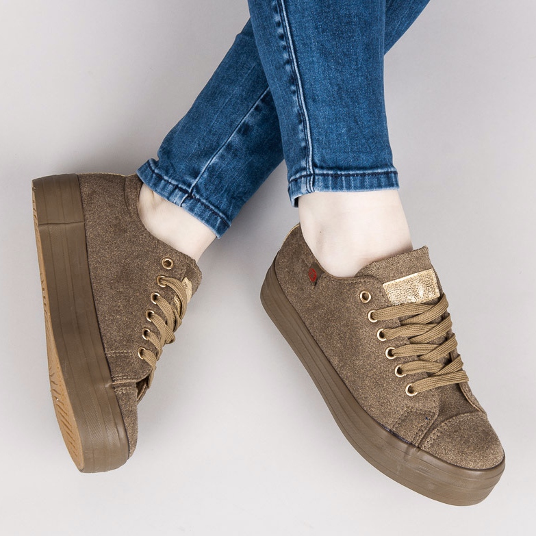 Tony Veloursneakers På Plattformen grön 1