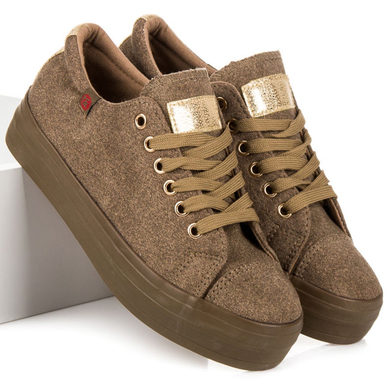 Tony Veloursneakers På Plattformen grön 2