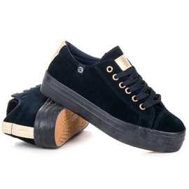 Tony Veloursneakers På Plattformen blå 1