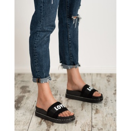 Erynn Älskar tofflor i mocka svart 2