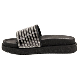 Bello Star Tofflor Med Kristaller svart 1