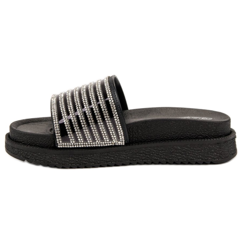 Bello Star Tofflor Med Kristaller svart 1