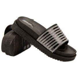 Bello Star Tofflor Med Kristaller svart 2