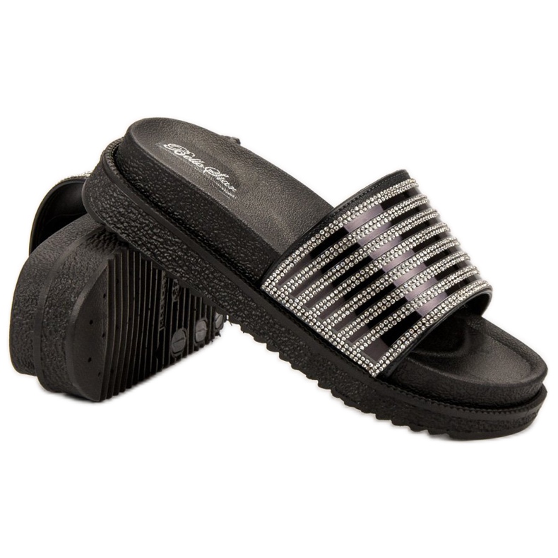 Bello Star Tofflor Med Kristaller svart 2