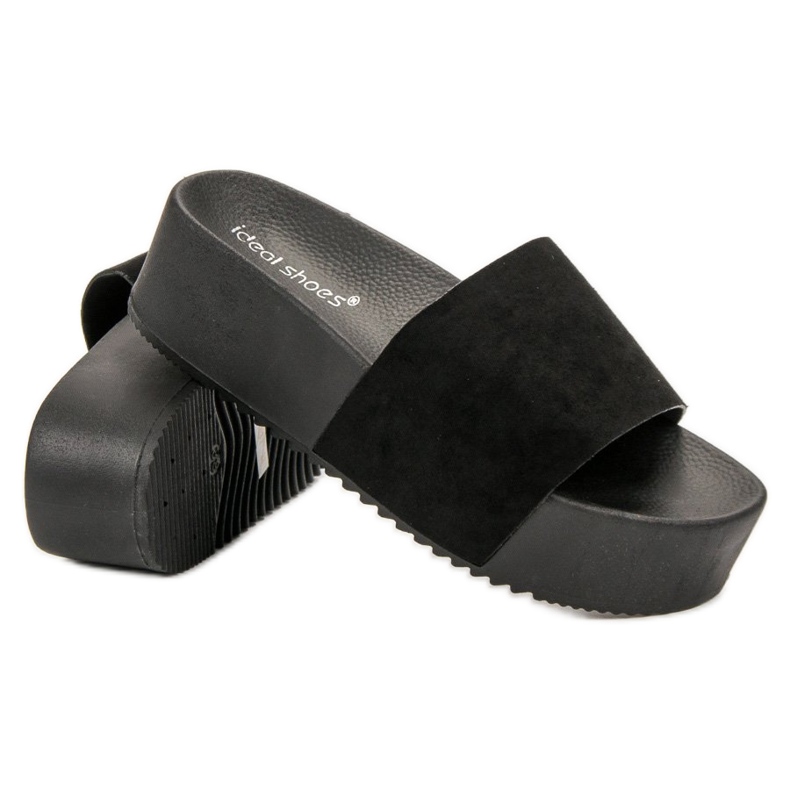 Ideal Shoes Tofflor På Plattformen svart 1