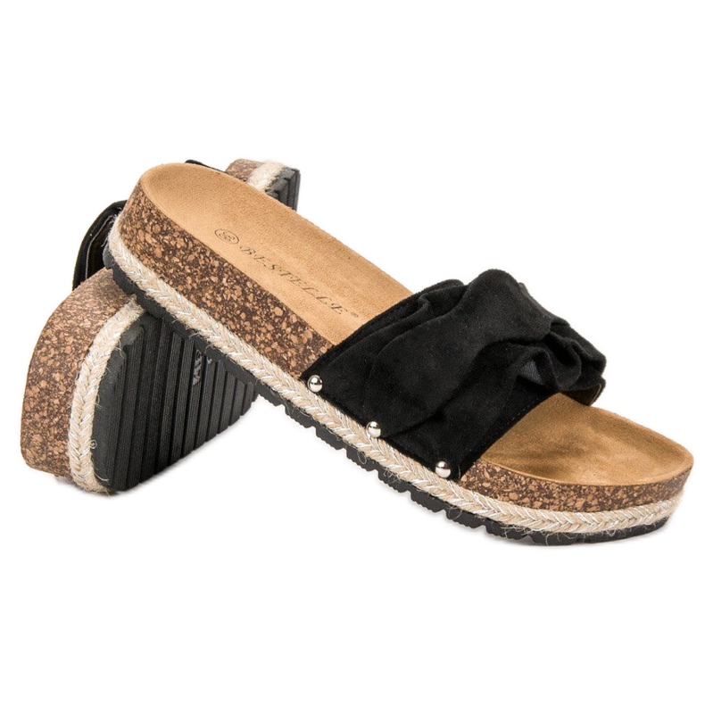 Bestelle Tofflor Med Frill svart 1