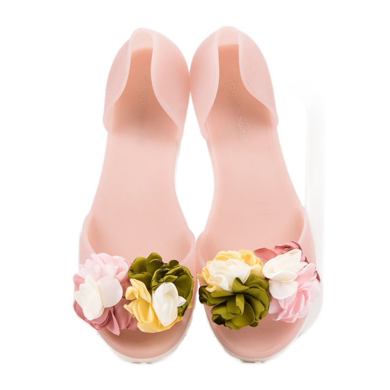 Ideal Shoes Meliski med blommor brun 1