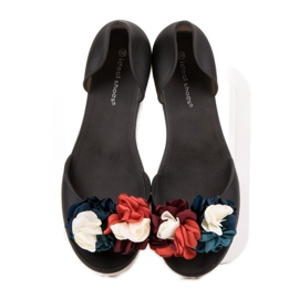 Ideal Shoes Meliski med blommor svart 1