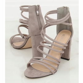 Grå högklackade sandaler AT-0662-L Grå 2