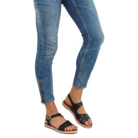 Svarta damsandaler H-7 Svart 1