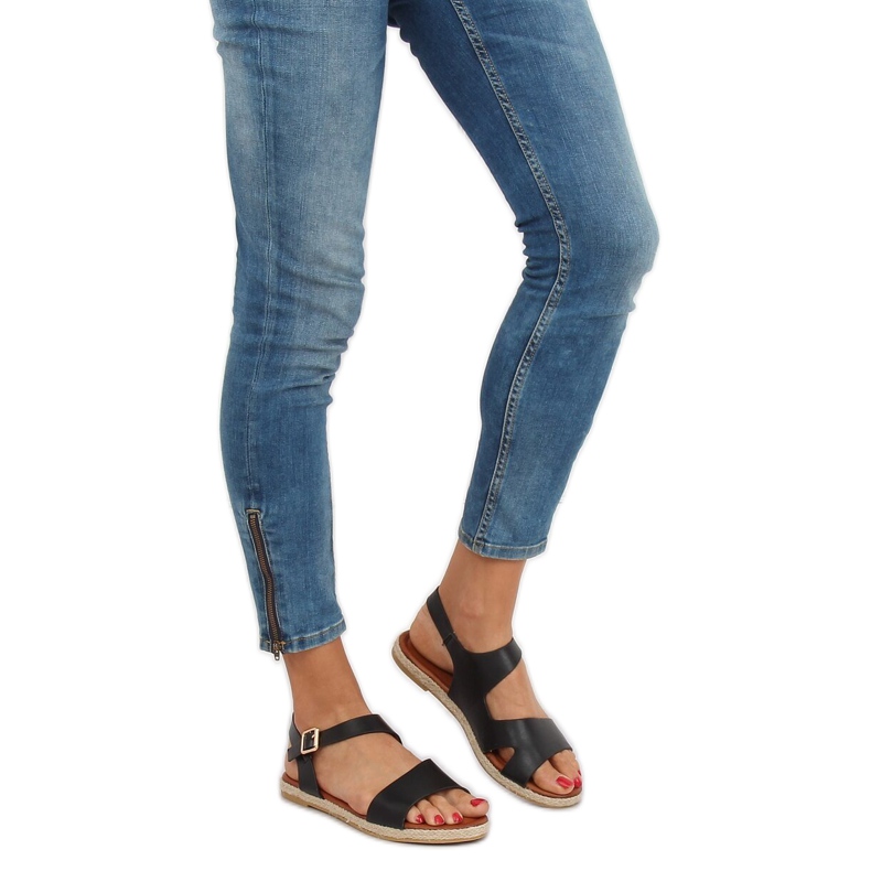 Svarta damsandaler H-7 Svart 1