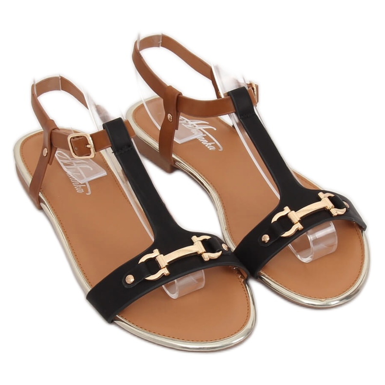 Svarta damsandaler 127-97 Svart brun 1