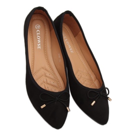 Svart 8F58 Svarta ballerinor med mandeltår 1