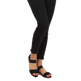 Svarta sandaler espadrilles 9R71 Svart 2