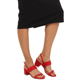 Röda högklackade sandaler 660-1 / SA-2 Röd 1