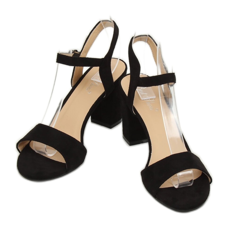 Svarta FH-3M25 Svarta sandaler på stolpen 1