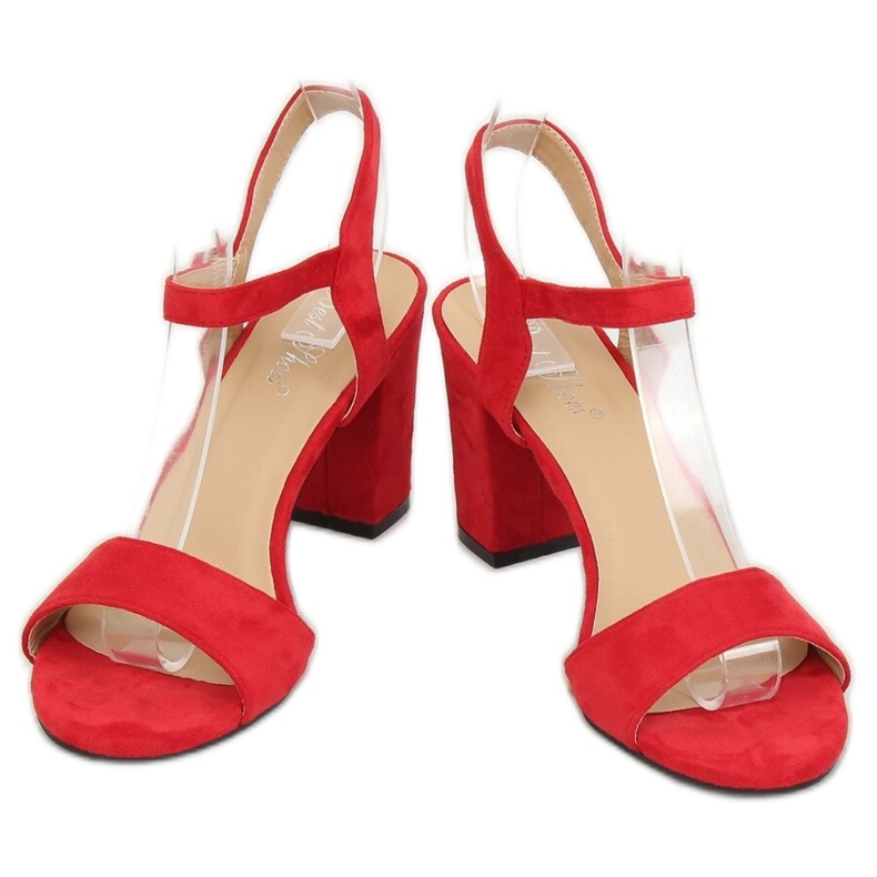 Röda sandaler på stolpen FH-3M25 Röd 1