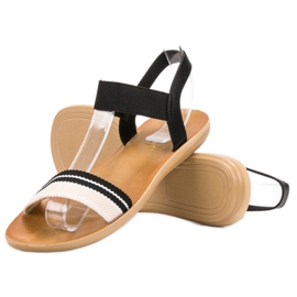 SHELOVET Platta sandaler med elastiskt band svart 5