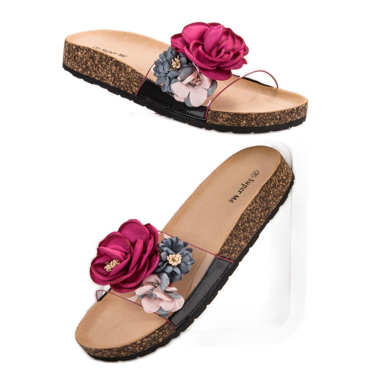 Super Me Tofflor Med Blommor violett mångfärgad 1