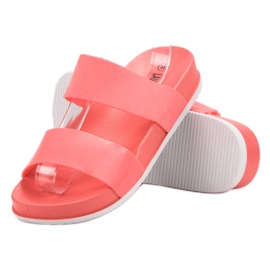 Laura Mode Tofflor i korallgummi röd 1