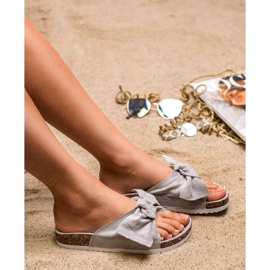 Diamantique Tofflor Med Rosett grå 2