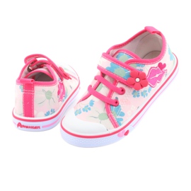 American Club Sneakers Mouth American lädersula vit brun rosa 4