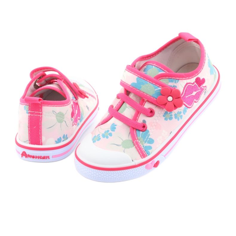 American Club Sneakers Mouth American lädersula vit brun rosa 4