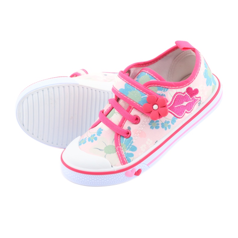 American Club Sneakers Mouth American lädersula vit brun rosa 5