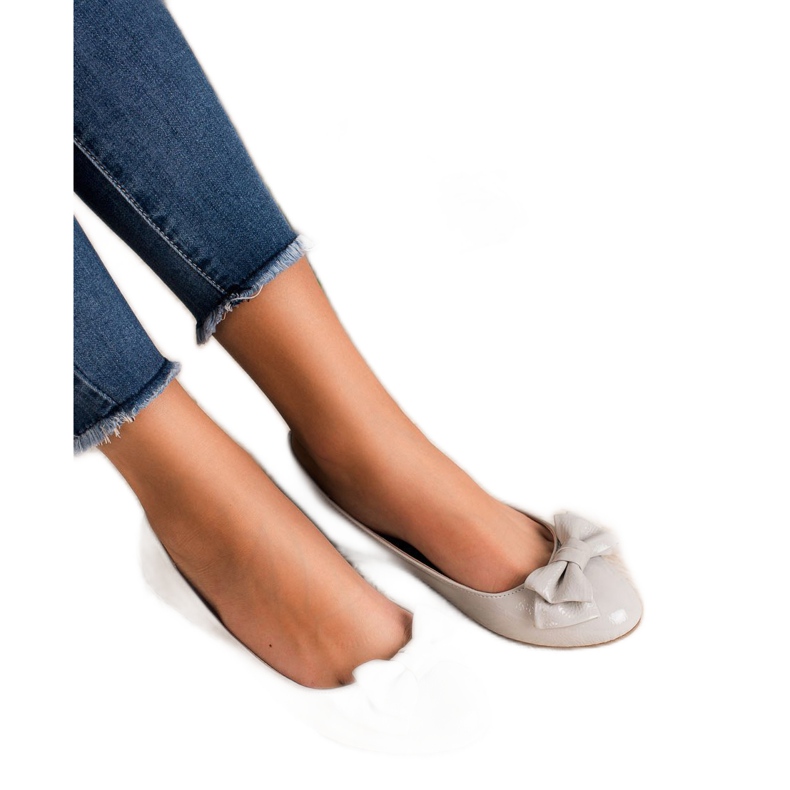 Comer Lackerade Ballerinor Med En Rosett grå 2